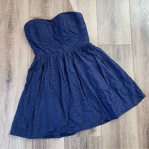 My Michelle Padded Strapless Lace Navy Blue Short Dress 5